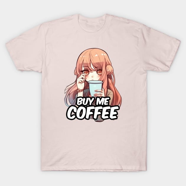 Cute coffee girl T-Shirt by AestheticsArt81